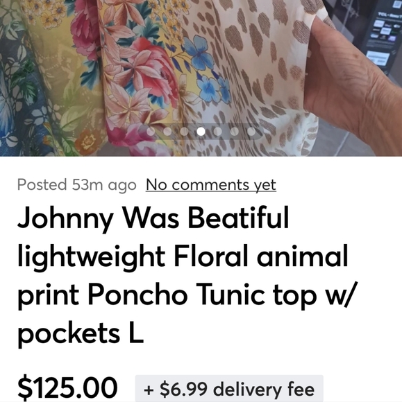 Johnny Was   pretty  garden animal  print  tunic,w Pockets sz L EUC - Picture 7 of 9